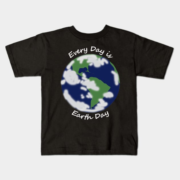 Every Day is Earth Day Planet Kids T-Shirt by ellenhenryart